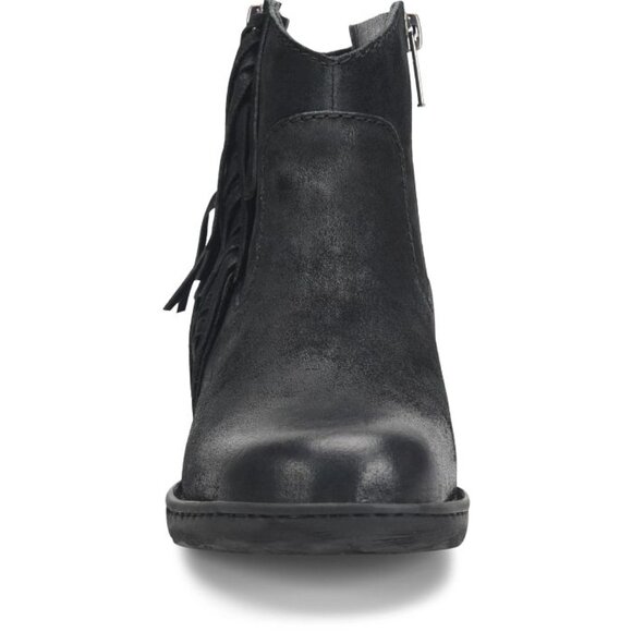 Born Women's Size 10 M Kenia Fringed Booties Boots Black Suede Leather - Picture 8 of 9